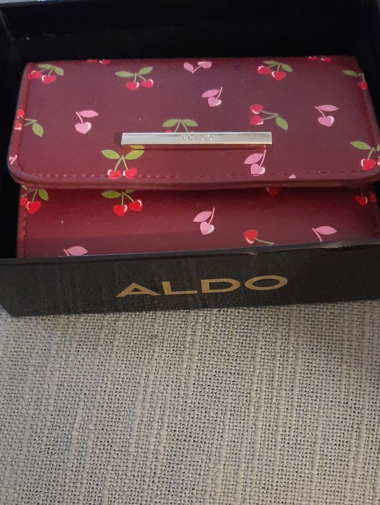 Aldo Handbags - Aldo Berry Cherry-Print Wallet - Maroon with Pink & Green